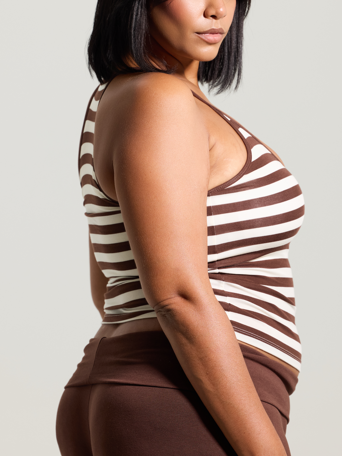 --Brown and Cream Stripes