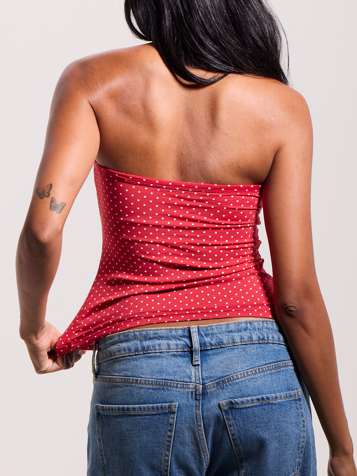 --Red and White Polka Dot