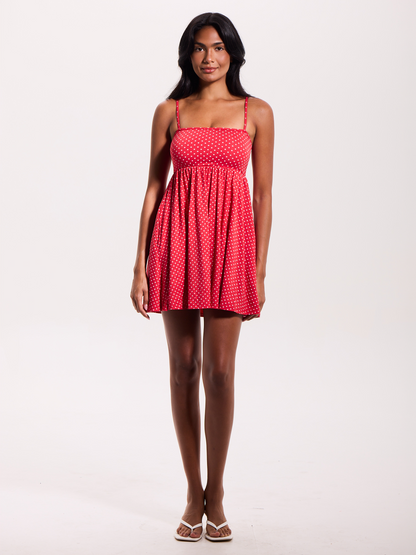 --Red and White Polka Dot