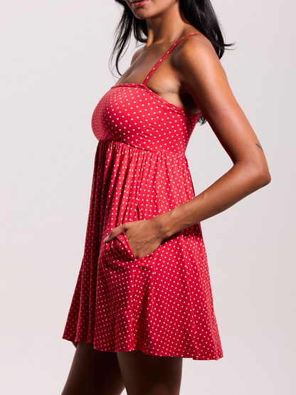 --Red and White Polka Dot