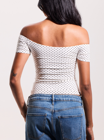 --White and Black Polka Dot