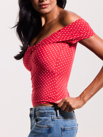 --Red and White Polka Dot