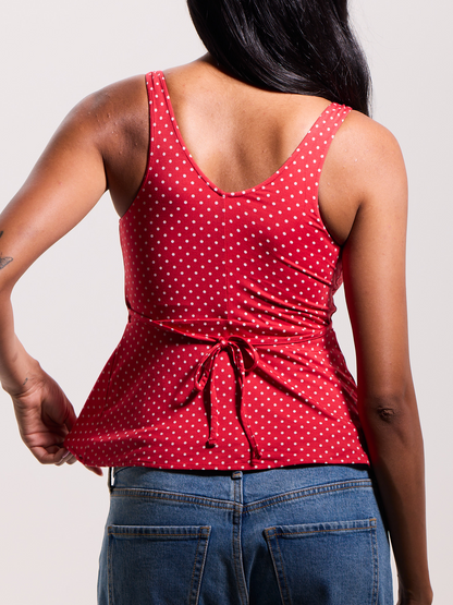 --Red and White Polka Dot