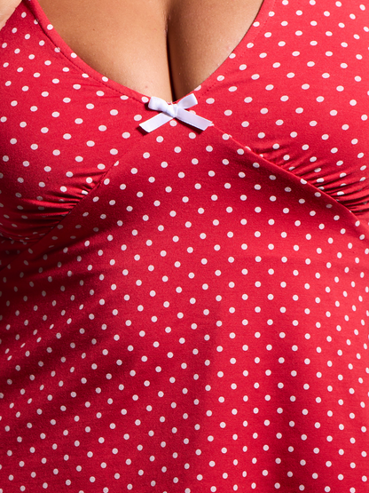 --Red and White Polka Dot